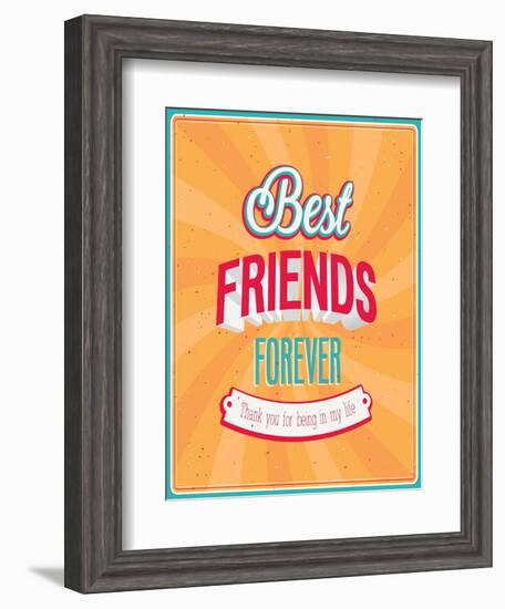 Best Friends Forever Typographic Design-MiloArt-Framed Art Print