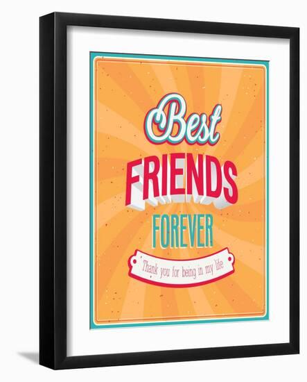 Best Friends Forever Typographic Design-MiloArt-Framed Art Print