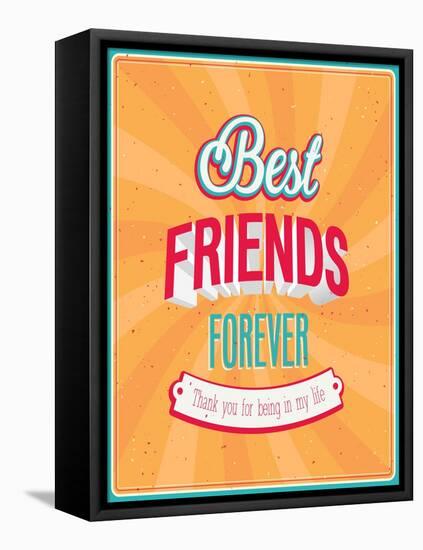Best Friends Forever Typographic Design-MiloArt-Framed Stretched Canvas