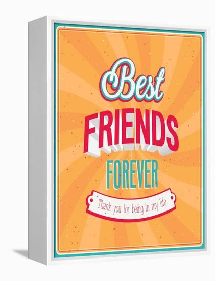 Best Friends Forever Typographic Design-MiloArt-Framed Stretched Canvas