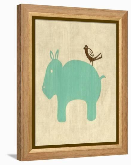 Best Friends - Hippo-Chariklia Zarris-Framed Stretched Canvas