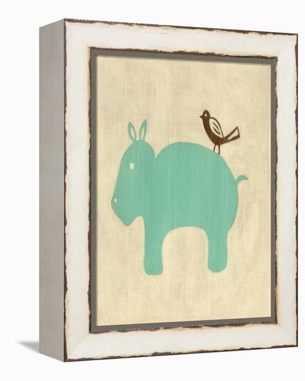 Best Friends - Hippo-Chariklia Zarris-Framed Stretched Canvas