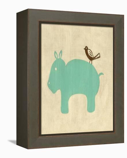 Best Friends - Hippo-Chariklia Zarris-Framed Stretched Canvas