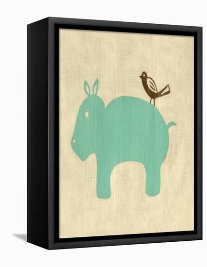 Best Friends - Hippo-Chariklia Zarris-Framed Stretched Canvas