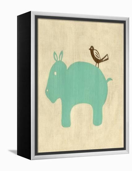 Best Friends - Hippo-Chariklia Zarris-Framed Stretched Canvas
