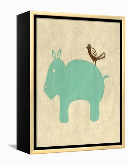 Best Friends - Hippo-Chariklia Zarris-Framed Stretched Canvas