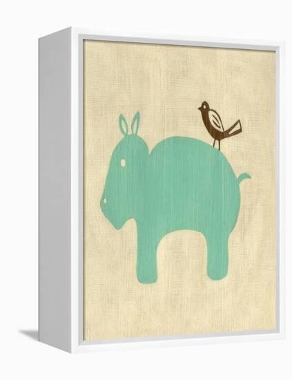 Best Friends - Hippo-Chariklia Zarris-Framed Stretched Canvas