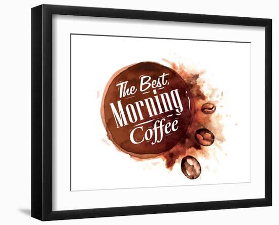 Best Morning Coffee-Watercolor-null-Framed Art Print