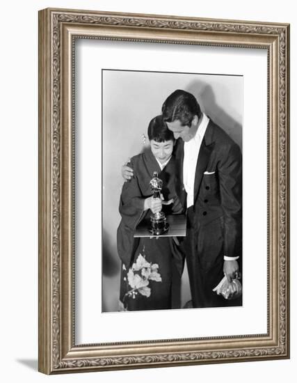 Best Supporting Actress Miyoshi Umeki with Actor John Wayne at the 30th Academy Awards, 1958-Ralph Crane-Framed Photographic Print