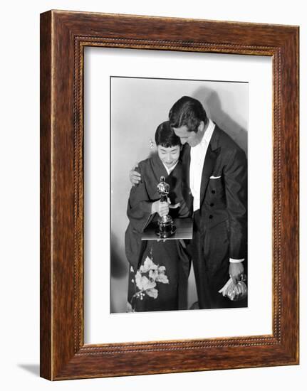 Best Supporting Actress Miyoshi Umeki with Actor John Wayne at the 30th Academy Awards, 1958-Ralph Crane-Framed Photographic Print