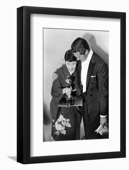 Best Supporting Actress Miyoshi Umeki with Actor John Wayne at the 30th Academy Awards, 1958-Ralph Crane-Framed Photographic Print