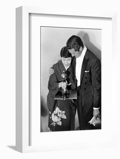 Best Supporting Actress Miyoshi Umeki with Actor John Wayne at the 30th Academy Awards, 1958-Ralph Crane-Framed Photographic Print