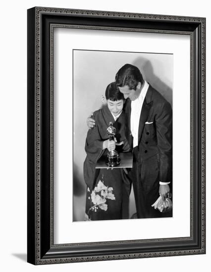 Best Supporting Actress Miyoshi Umeki with Actor John Wayne at the 30th Academy Awards, 1958-Ralph Crane-Framed Photographic Print