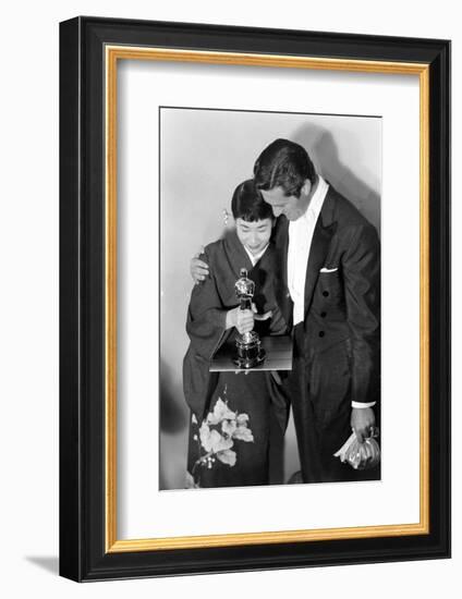 Best Supporting Actress Miyoshi Umeki with Actor John Wayne at the 30th Academy Awards, 1958-Ralph Crane-Framed Photographic Print