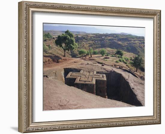 Bet Giorgis, Rock Cut Church, Lalibela, Ethiopia, Africa-Julia Bayne-Framed Photographic Print
