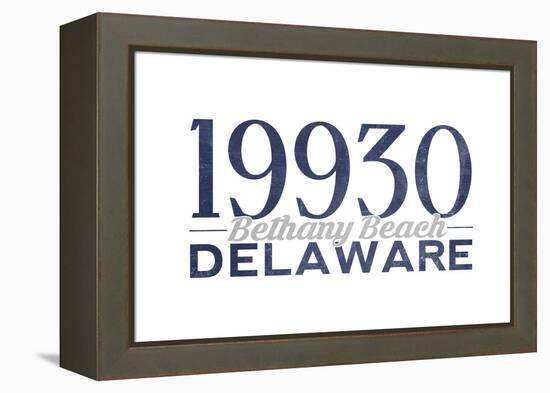 Bethany Beach, Delaware - 19930 Zip Code (Blue)-Lantern Press-Framed Stretched Canvas