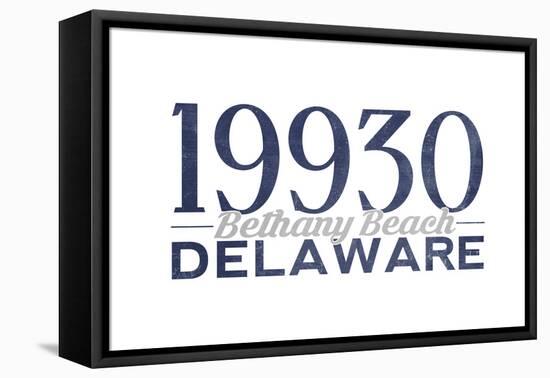 Bethany Beach, Delaware - 19930 Zip Code (Blue)-Lantern Press-Framed Stretched Canvas
