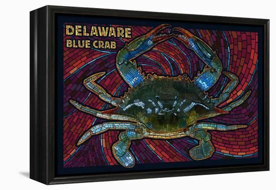 Bethany Beach, Delaware - Blue Crab Mosaic-Lantern Press-Framed Stretched Canvas