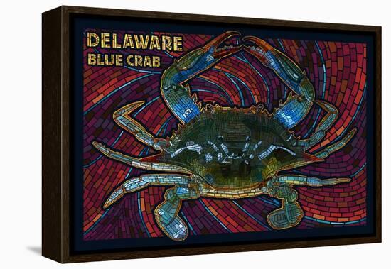 Bethany Beach, Delaware - Blue Crab Mosaic-Lantern Press-Framed Stretched Canvas