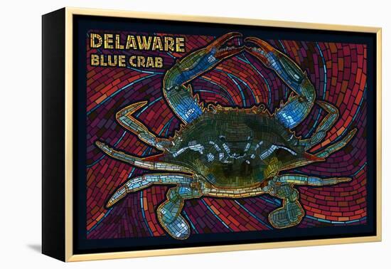 Bethany Beach, Delaware - Blue Crab Mosaic-Lantern Press-Framed Stretched Canvas
