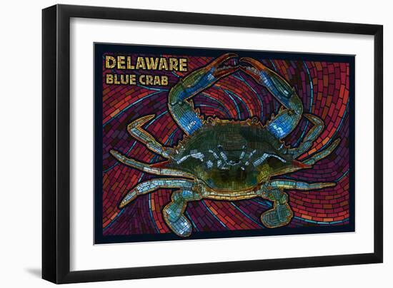 Bethany Beach, Delaware - Blue Crab Mosaic-Lantern Press-Framed Art Print