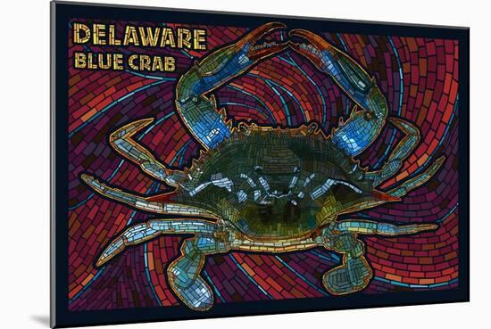 Bethany Beach, Delaware - Blue Crab Mosaic-Lantern Press-Mounted Art Print