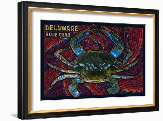 Bethany Beach, Delaware - Blue Crab Mosaic-Lantern Press-Framed Art Print