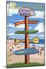 Bethany Beach, Delaware - Destination Signpost-Lantern Press-Mounted Art Print