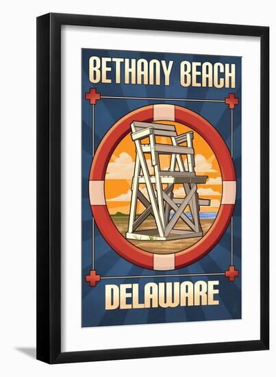 Bethany Beach, Delaware - Lifeguard Chair-Lantern Press-Framed Art Print