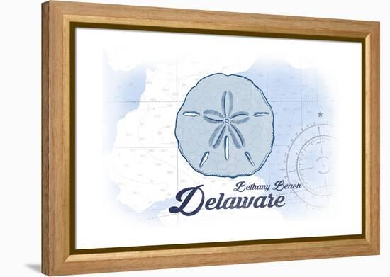 Bethany Beach, Delaware - Sand Dollar - Blue - Coastal Icon-Lantern Press-Framed Stretched Canvas