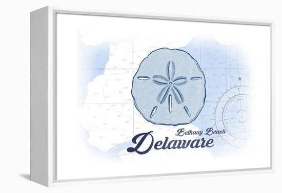 Bethany Beach, Delaware - Sand Dollar - Blue - Coastal Icon-Lantern Press-Framed Stretched Canvas