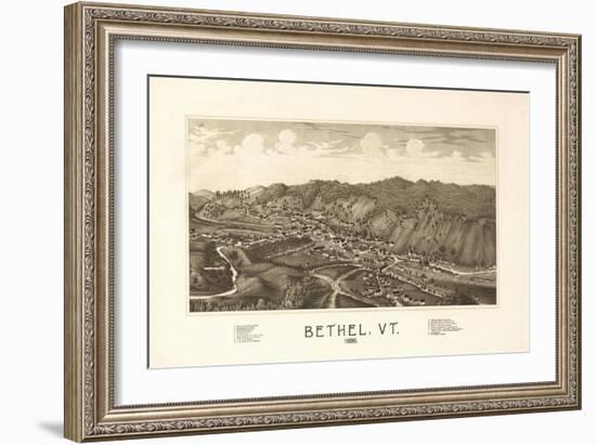 Bethel, Vermont - Panoramic Map-Lantern Press-Framed Art Print