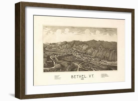 Bethel, Vermont - Panoramic Map-Lantern Press-Framed Art Print