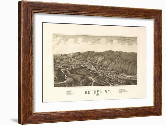 Bethel, Vermont - Panoramic Map-Lantern Press-Framed Art Print