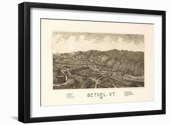 Bethel, Vermont - Panoramic Map-Lantern Press-Framed Art Print