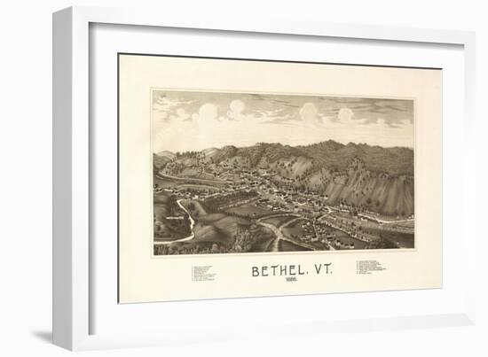 Bethel, Vermont - Panoramic Map-Lantern Press-Framed Art Print