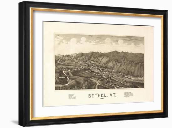 Bethel, Vermont - Panoramic Map-Lantern Press-Framed Art Print