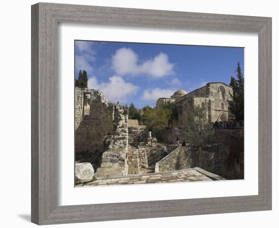 Bethesda Pool with St. Anne Church in the Background, Old City, Jerusalem, Israel, Middle East-Eitan Simanor-Framed Photographic Print