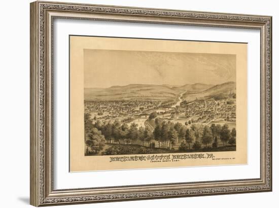 Bethlehem, Pennsylvania - Panoramic Map-Lantern Press-Framed Art Print