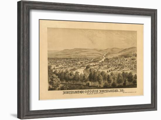 Bethlehem, Pennsylvania - Panoramic Map-Lantern Press-Framed Art Print