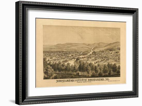 Bethlehem, Pennsylvania - Panoramic Map-Lantern Press-Framed Art Print