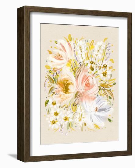 Beths Garden Muted Mustard-Leah Straatsma-Framed Art Print