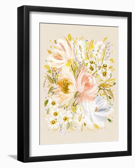 Beths Garden Muted Mustard-Leah Straatsma-Framed Art Print
