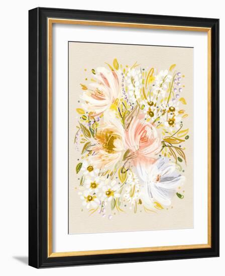 Beths Garden Muted Mustard-Leah Straatsma-Framed Art Print