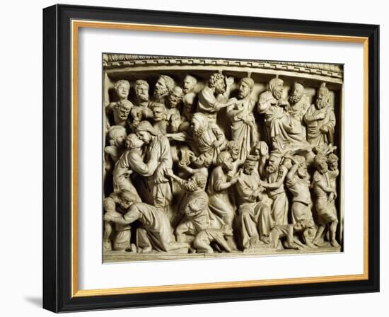 Betrayal and Capture of Christ, Scene from the Life of Christ-Giovanni Pisano-Framed Giclee Print