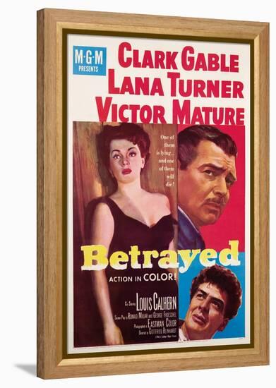 Betrayed, Lana Turner, Clark Gable, Victor Mature, 1954-null-Framed Stretched Canvas