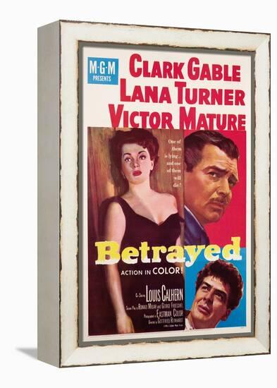 Betrayed, Lana Turner, Clark Gable, Victor Mature, 1954-null-Framed Stretched Canvas