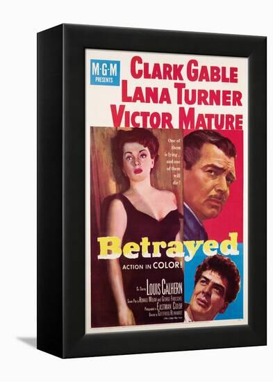 Betrayed, Lana Turner, Clark Gable, Victor Mature, 1954-null-Framed Stretched Canvas