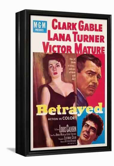 Betrayed, Lana Turner, Clark Gable, Victor Mature, 1954-null-Framed Stretched Canvas