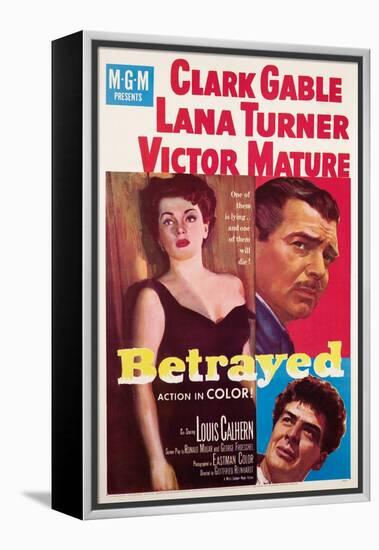 Betrayed, Lana Turner, Clark Gable, Victor Mature, 1954-null-Framed Stretched Canvas